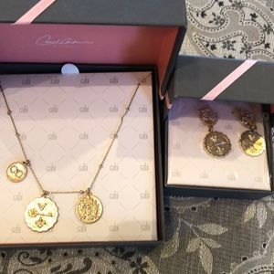 Cabi Apollo Gold matching necklace and earring set